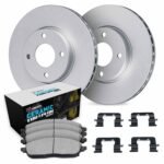 R1 Concepts 02-08 Mini Cooper Front Carbon Coated Brake Rotor Set w/Euro Ceramic Pads and Hardware - Image 2