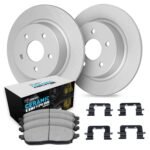 R1 Concepts 11-16 Mini Cooper Countryman Rear Carbon Coated Brake Rotor Set w/Euro Ceramic Pads and Hardware - Image 2