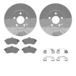 R1 Concepts 08-15 Mercedes-Benz C250 Front Carbon Coated Brake Rotor Set w/Euro Ceramic Pads and Hardware