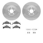 R1 Concepts 16-25 Audi A4 Front Carbon Coated Brake Rotor Set w/Euro Ceramic Pads and Hardware