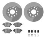 R1 Concepts 05-16 Audi A3 Quattro Rear Carbon Coated Brake Rotor Set w/Euro Ceramic Pads and Hardware