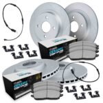 R1 Concepts 02-08 Mini Cooper Front & Rear Carbon Coated Brake Rotor Set w/Euro Ceramic Pads