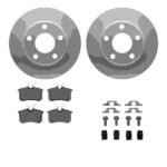 R1 Concepts 01-05 Audi Allroad Quattro Rear Carbon Coated Brake Rotor Set w/Optimum OE Pads and Hardware