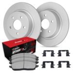 R1 Concepts 01-05 Audi Allroad Quattro Rear Carbon Coated Brake Rotor Set w/Optimum OE Pads and Hardware - Image 2