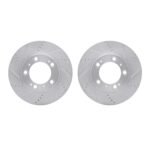 R1 Concepts 97-04 Porsche Boxster Front Drilled & Slotted Silver Brake Rotor Set