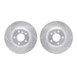 R1 Concepts 12-20 BMW 335i GT xDrive Rear Drilled & Slotted Silver Brake Rotor Set
