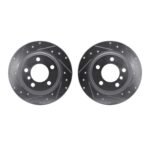 R1 Concepts 13-16 Mini Cooper Countryman Rear Drilled & Slotted Silver Brake Rotor Set
