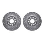 R1 Concepts 05-25 Audi A3 Front Drilled & Slotted Silver Brake Rotor Set