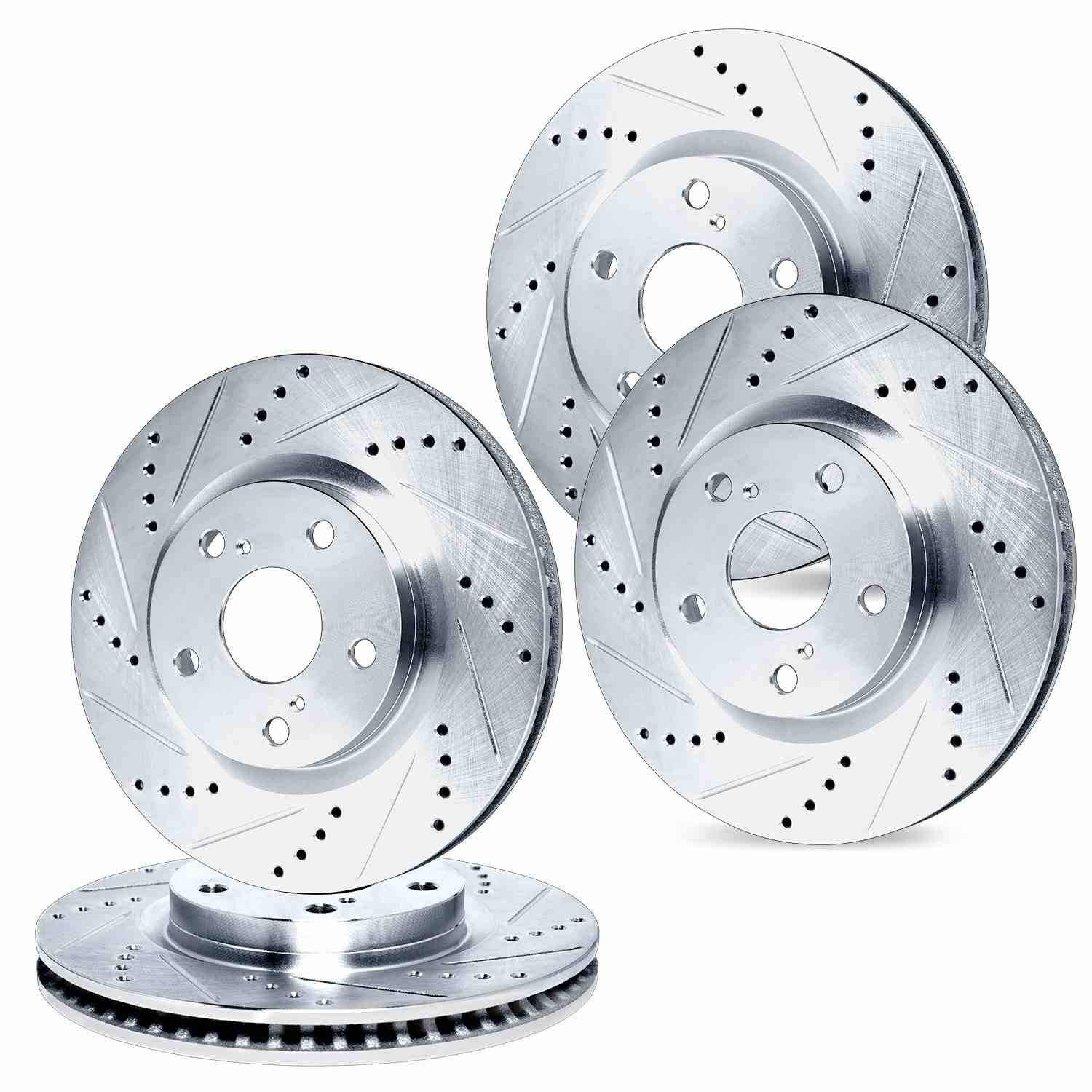 DF_WGPN231033_Kit.jpg R1 Concepts 12-20 BMW 335i Front & Rear Drilled & Slotted Silver Brake Rotor Set - Image 1