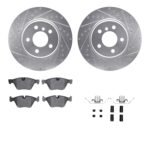 R1 Concepts 11-16 BMW 528i Front Drilled & Slotted Silver Brake Rotor Set w/Euro Ceramic Pads and Hardware