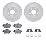R1 Concepts 14-19 Mercedes-Benz CLA250 Rear Drill/Slot Silver Rotors w/Ceramic Pads