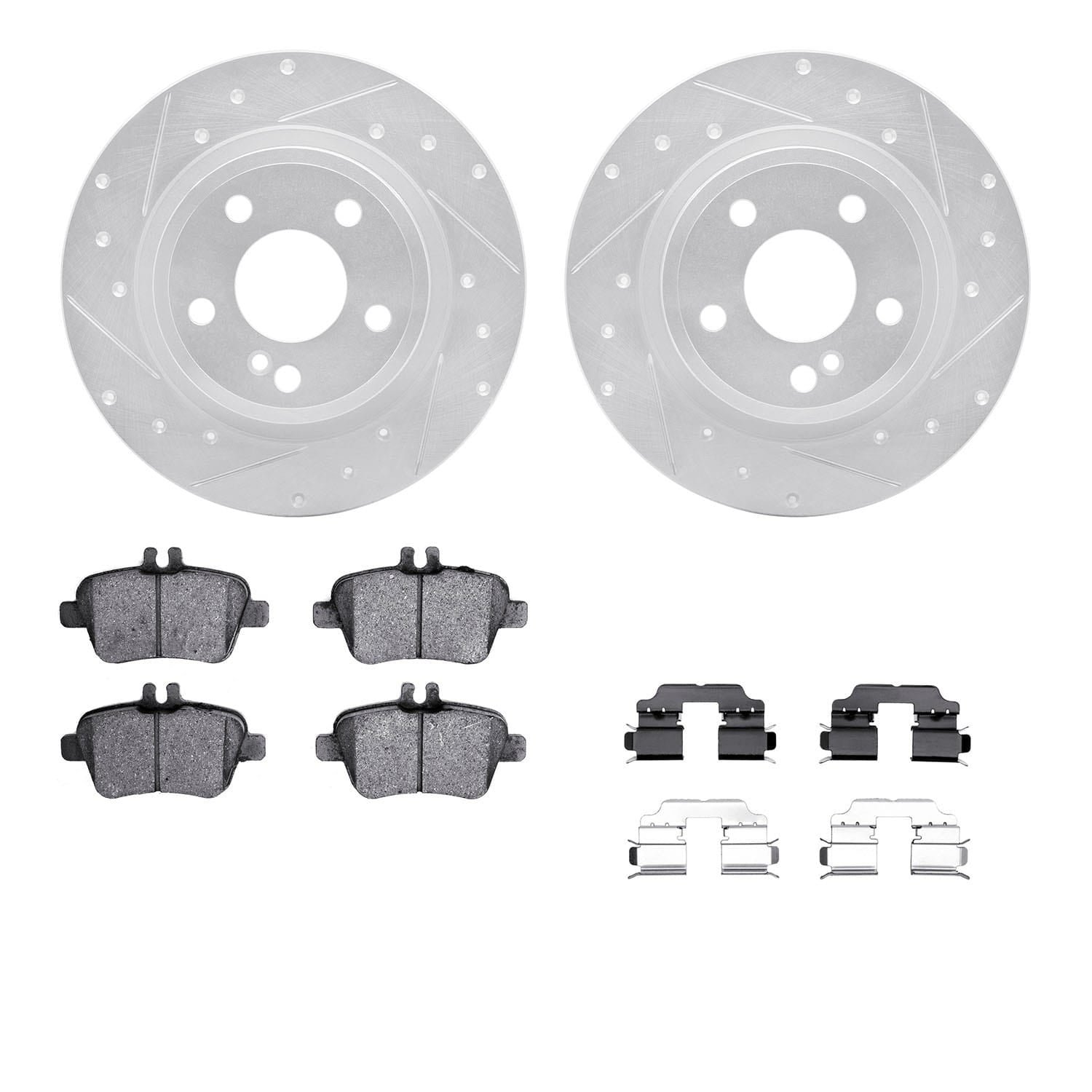 DF_WGWH163140_Fro.jpg R1 Concepts 14-19 Mercedes-Benz CLA250 Rear Drill/Slot Silver Rotors w/Ceramic Pads - Image 1