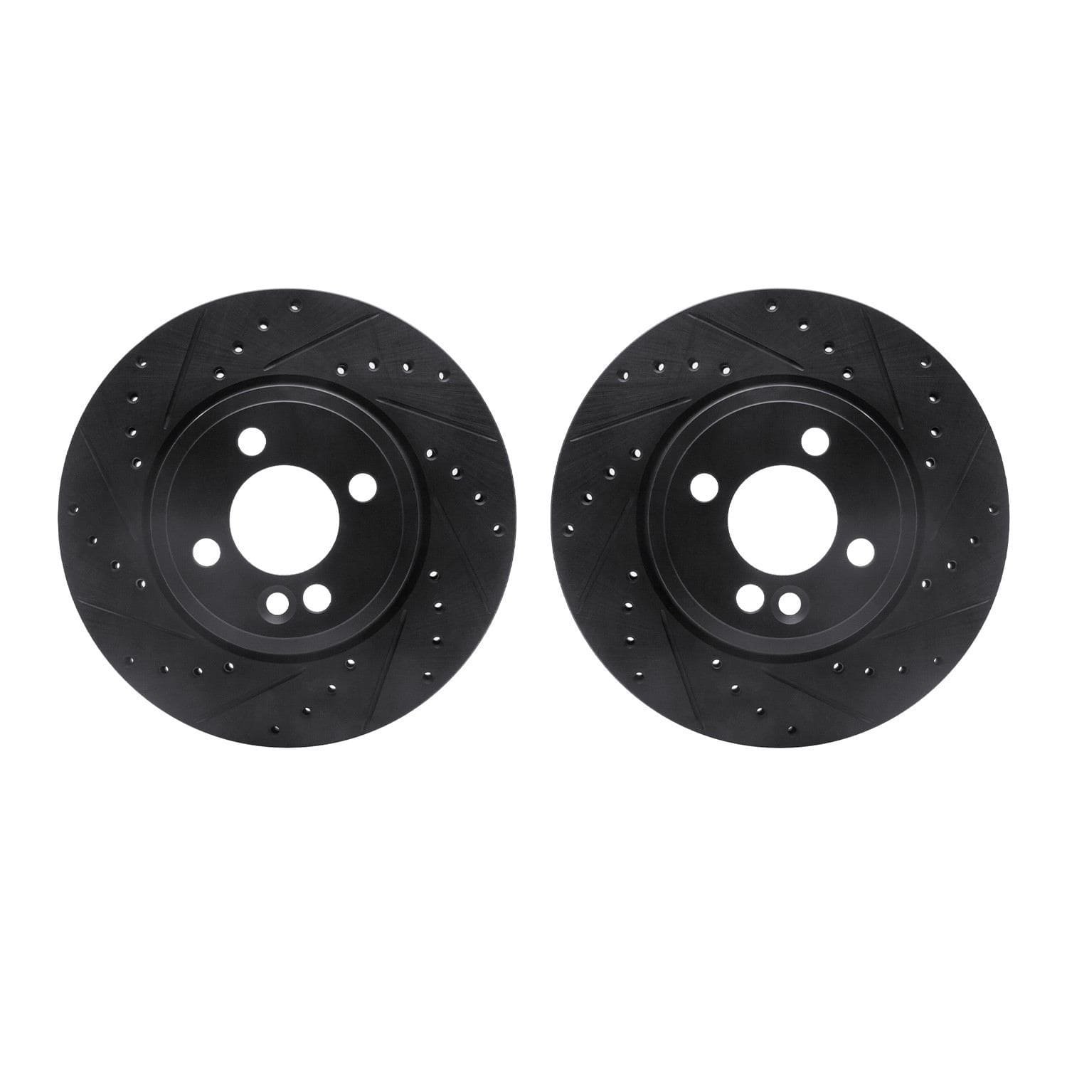 DF_WHPN132002_Fro.jpg R1 Concepts 07-15 Mini Cooper Front Drilled & Slotted Black Brake Rotor Set - Image 1
