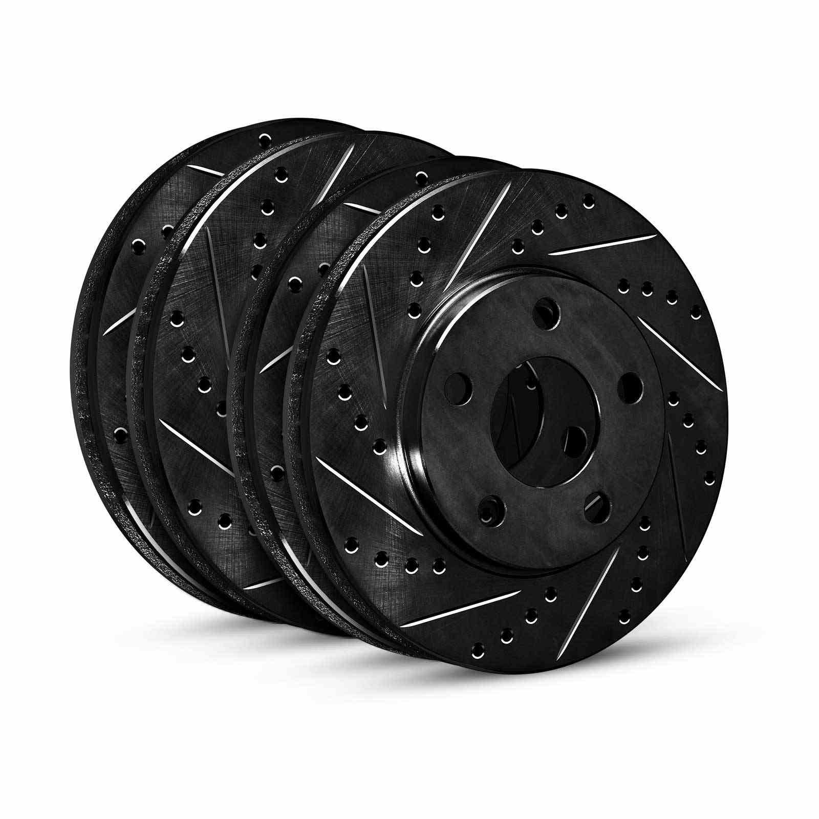 DF_WHPN273070_Kit.jpg R1 Concepts 12-25 Audi S3 Front & Rear Drilled & Slotted Black Brake Rotor Set - Image 1