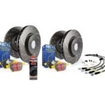 EBC Slotted | Dimpled Rotor Kit with Pads (Front 340x30mm & Rear 310x22mm)  | Mk7 GTi with Performance Package
