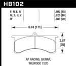 Hawk AP Racing 6/Wilwood HT-10 Race Brake Pads - Image 2