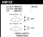 Hawk 84-96 Corvette /88.5-97 Pontiac Firebird Performance Ceramic Street Rear Brake Pad - Image 2