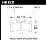 Hawk Mitsubishi 3000 GT VR4/ Dodge Stealth R/T 4WD Performance Ceramic Street Front Brake Pads - Image 2