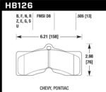 Hawk 78-82 Chevy Corvette H-10 Performance Front Brake Pads - Image 2