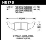 Hawk BMW 3/5/7Series/M3/M5/X3/X5/Z4/Z8 / Land Rover Range Rover Blue 9012 Race Rear Brake Pads - Image 2