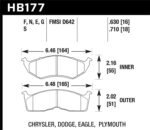 Hawk 95-97 Dodge Neon HT-10 Street Front Brake Pads - Image 2