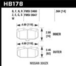 Hawk 89-96 Nissan 300ZX / 89-93 Skyline GT-R / 06-07 Subaru WRX HT-10 Race Front Brake Pads - Image 2