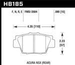 Hawk HPS 5.0 Street Brake Pads - Rear - Image 2