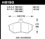 Hawk 80-87 Audi 5000 HT-10 Compound Front Brake Pads - Image 2