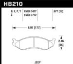 Hawk 1990-1998 Jeep Cherokee (BJ) (4WD) HPS 5.0 Front Brake Pads - Image 2