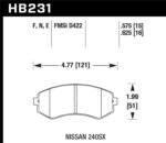 Hawk 89-93 240SX LE & SE (non-ABS) & Base / 94-96 240SX SE & Base HP+ Street Front Brake Pads - Image 2