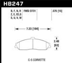 Hawk DTC-80 87-91 BMW 325i Front Race Brake Pads - Image 2