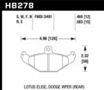 Hawk 05 Lotus Elise HP+ Street Rear Brake Pads - Image 2