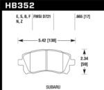 Hawk 02-03 WRX / 98-01 Impreza / 97-02 Legacy 2.5L / 98-02 Forester 2.5L D721 HP+ Street Front Brake - Image 2
