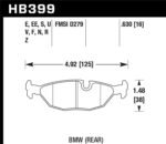 Hawk 84-4/91 BMW 325 (E30) HPS Street Rear Brake Pads - Image 2