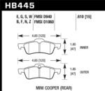 Hawk 02-08 Mini Cooper HT-10 Race Rear Brake Pads - Image 2
