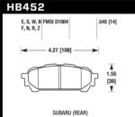 Hawk 03-07 Subaru Impreza / 04-08 Subaru Forester / 05-06 Saab 9-2X Aero HT-10 Race Rear Brake Pads - Image 2