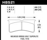 Hawk DTC-80 Wilwood BB SL 7416 17mm Race Brake Pads - Image 2