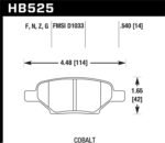 Hawk Chevy Cobalt D1033 Ceramic Street Rear Brake Pads - Image 2