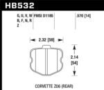 Hawk 2010-2013 Chevrolet Corvette Grand Sport HPS 5.0 Rear Brake Pads - Image 3