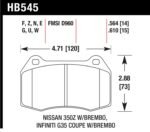Hawk 04-09 Infiniti G35 3.5L Base Brembo Brakes OE Incl.Pin Clips Shims Front ER-1 Brake Pads - Image 2