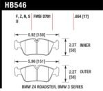 Hawk 08 BMW Z4 3.0L HPS 5.0 Front Brake Pads - Image 2