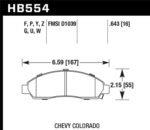 Hawk 06-08 Chevy Colorado / GMC Canyon HPS Street Brake Pads - Image 2