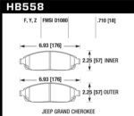 Hawk 06-09 Jeep Commander / 05-09 Grand Cherokee Front Performance Ceramic Street Brake Pads - Image 2