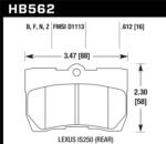 Hawk Lexus 06-07 GS300/ 06-08 IS250 Performance Ceramic Street Rear Brake Pads - Image 2