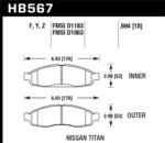 Hawk 04-06 infiniti QX56 / 05-06 Armada / 04 Pathfinder / 04-07 Titan HPS Street Front Brake Pads - Image 2