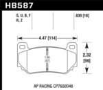 Hawk DTC-80 Alcon Mono6 (Model 4497) Race Brake Pads - Image 2