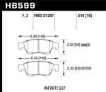 Hawk Infiniti G35 Sport/G37 HPS Street Front Brake Pads - Image 2