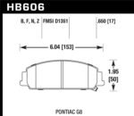 Hawk 08-09 Pontiac G8 3.6 Base/6.0 HPS Street Front Brake Pads - Image 2