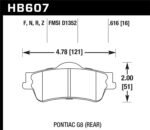 Hawk 08-09 Pontiac G8 3.6 Base/6.0 Performance Ceramic Street Rear Brake Pads - Image 2