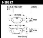 Hawk 08-11 BMW 128i / 10 BMW 323i / 07-11 BMW 328i / 07-11 BMW 328XI HT-10 Race Rear Brake Pads - Image 2